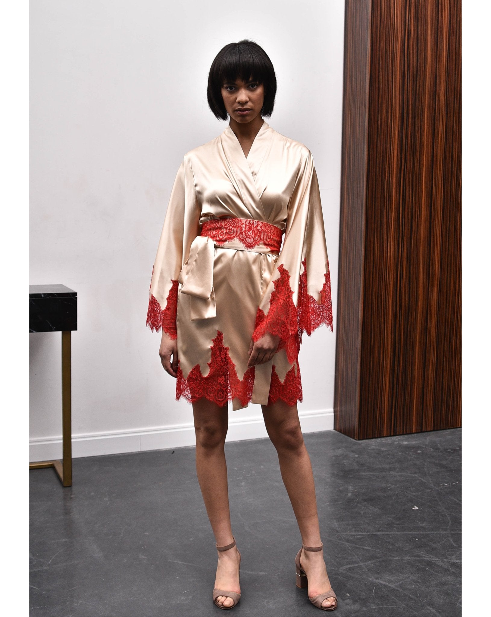 Short Silk Robe Silky Kimono Robe Silk Robe for Women KAfemme