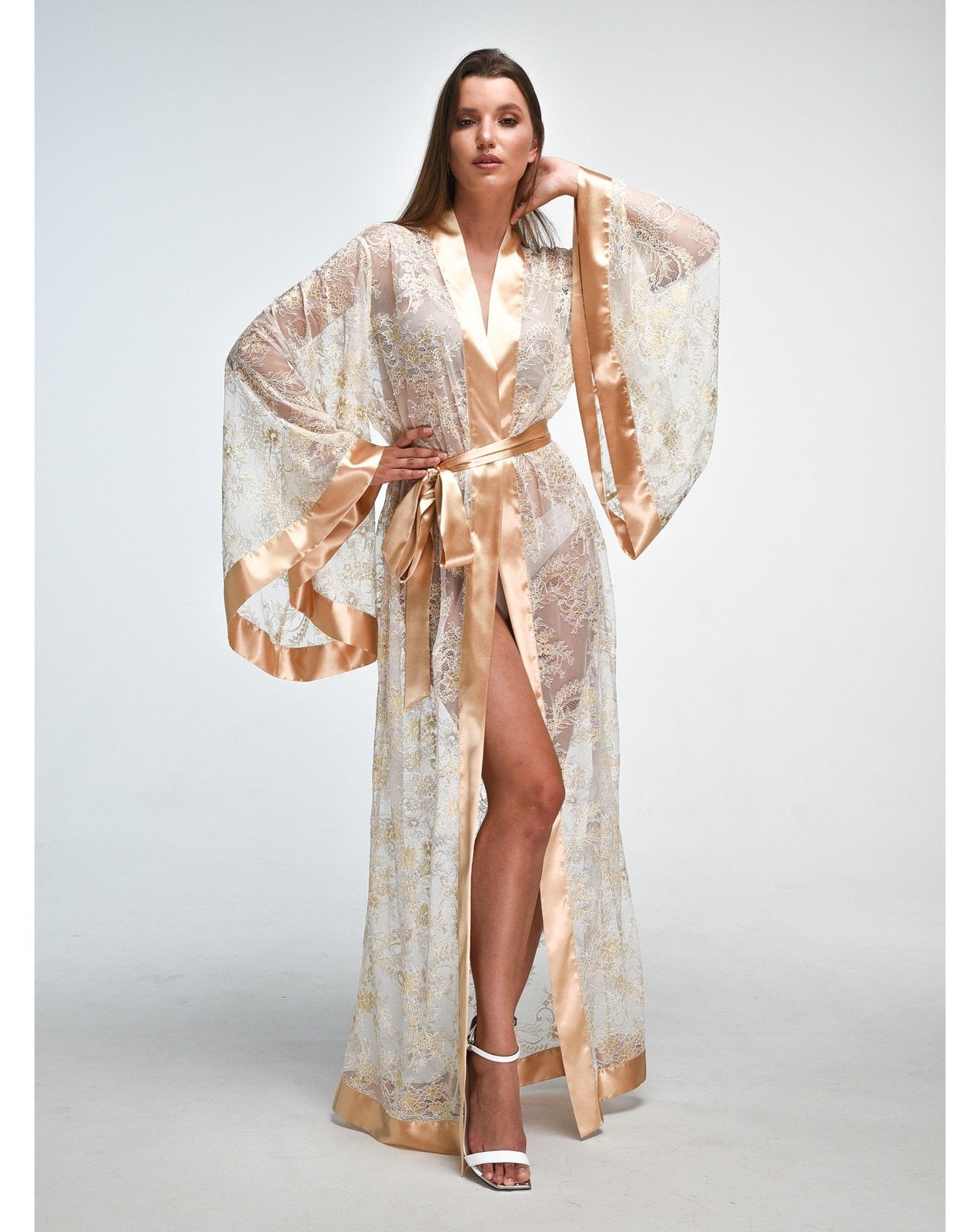 Long sheer dressing gown hotsell