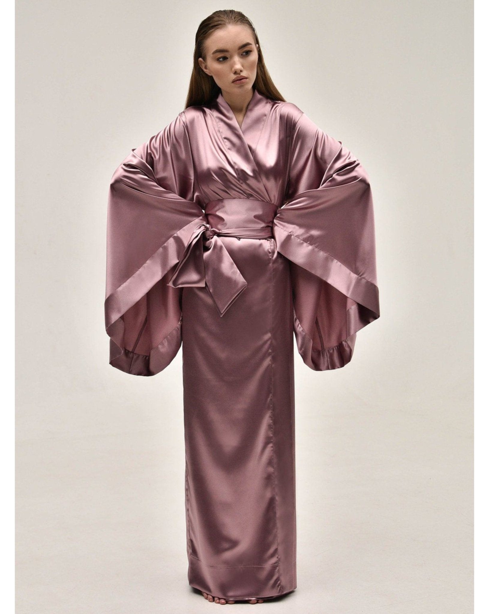 Satin Kimono Kimono Robe|Luxury Long KÂfemme – Robe|Silk Robes