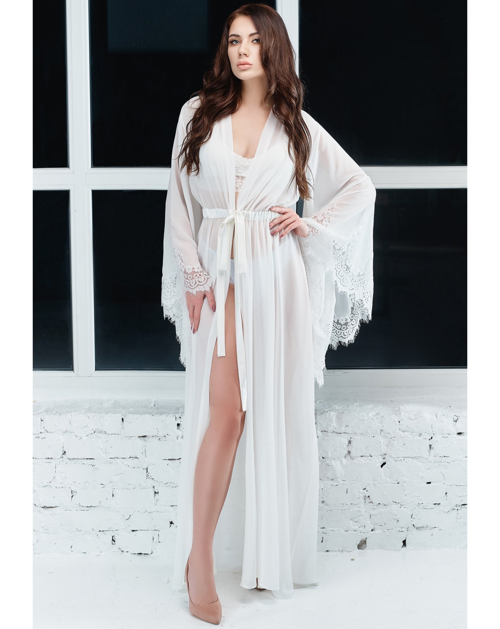 Sheer white robe online