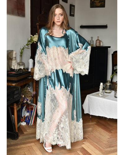 Silk nightgown discount and robe set