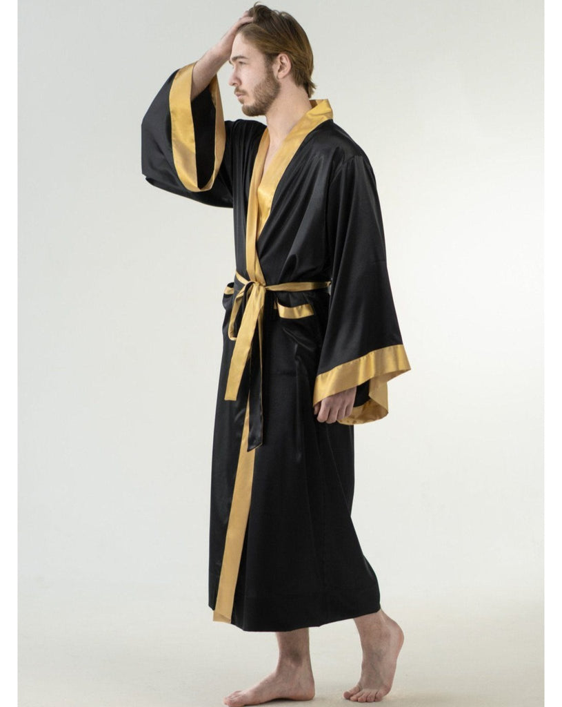 Luxury Silk Robe for Men, Cappuccino Color